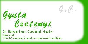 gyula csetenyi business card