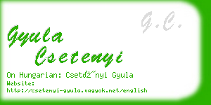 gyula csetenyi business card